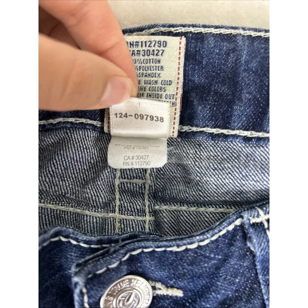 True Religion Becky Boot Cut Jeans Womens Size 32 Western Rodeo School Denim USA - Picture 5 of 14